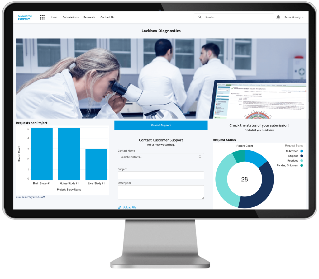 Lockbox LIMS customer portal
