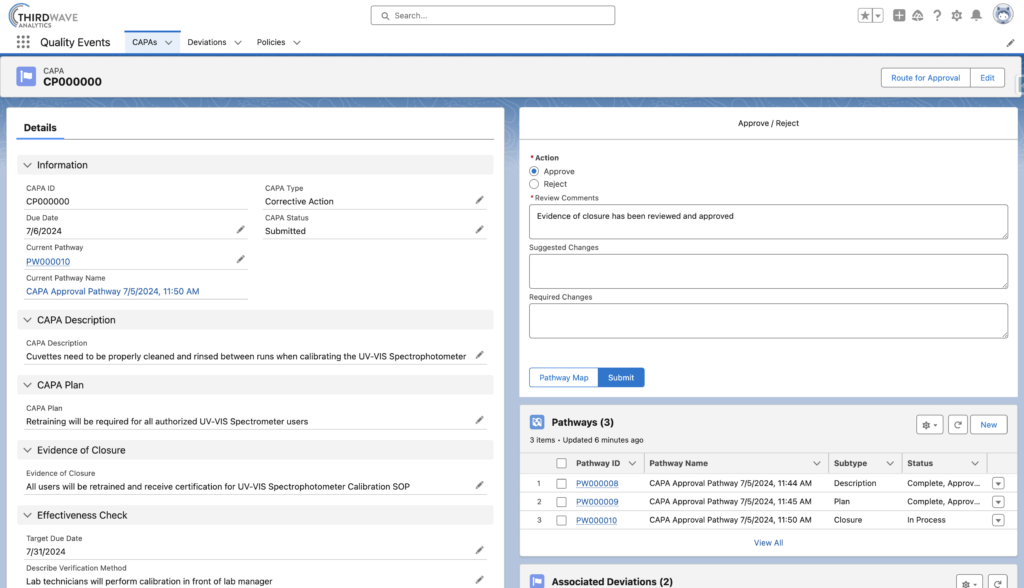 Lockbox QMS Quality events module CAPA