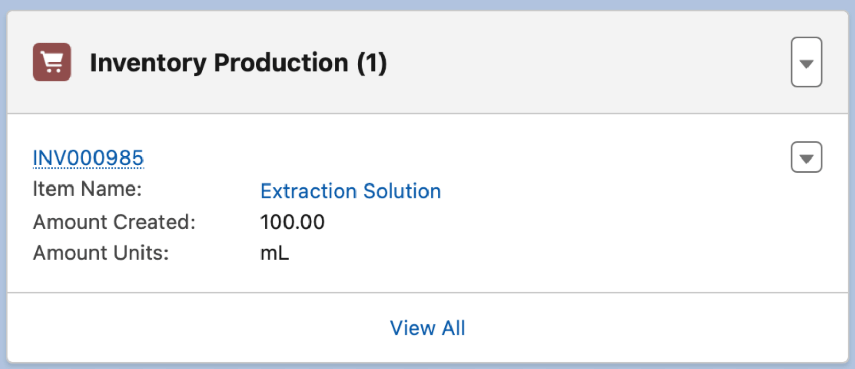 Creating new inventory from protocols inventory production tracking