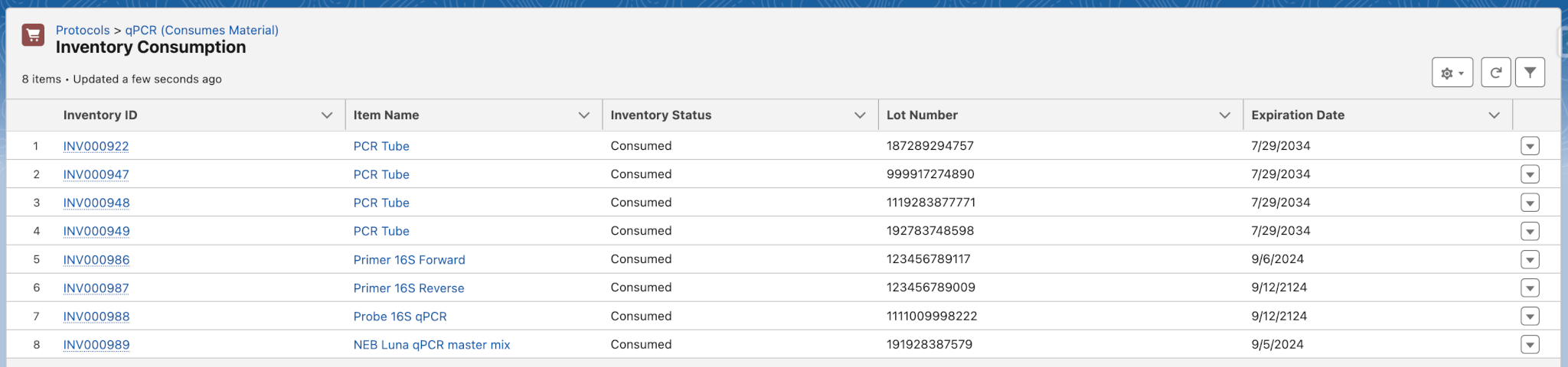 Track inventory consumption during protocol execution with Lockbox LIMS inventory management