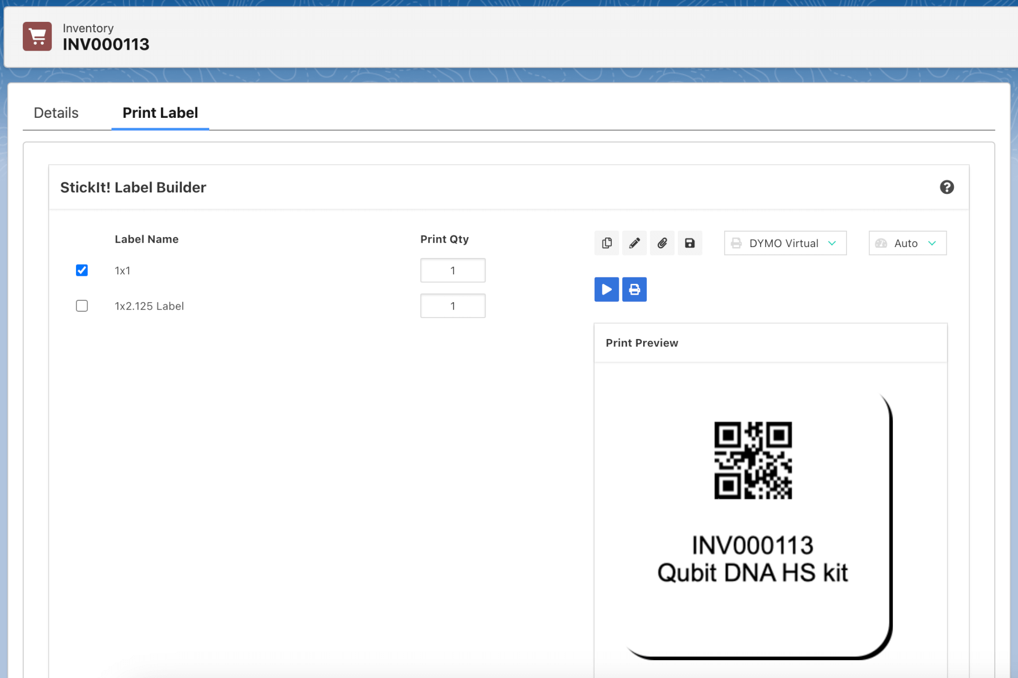 Lab inventory barcode