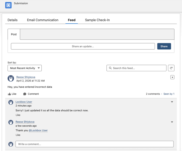 Lockbox LIMS Feed Feature