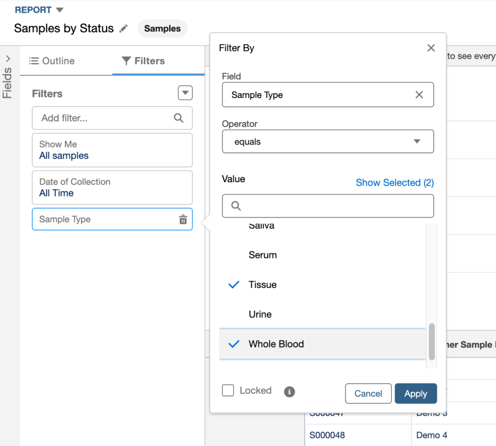 Filter Reports