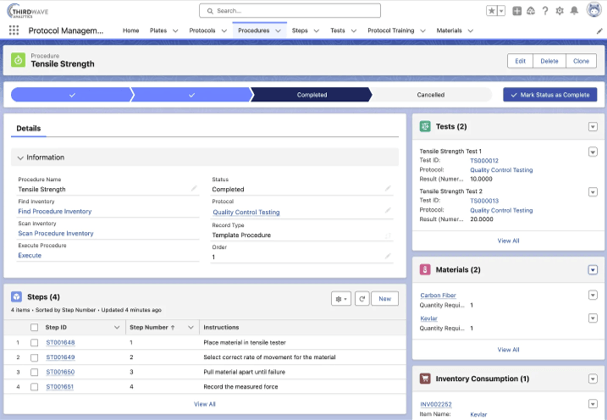 Figure 2: Lockbox LIMS Protocol Management Functionality