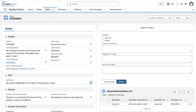 Figure 4: Lockbox QMS Quality Events Module, CAPAs Feature