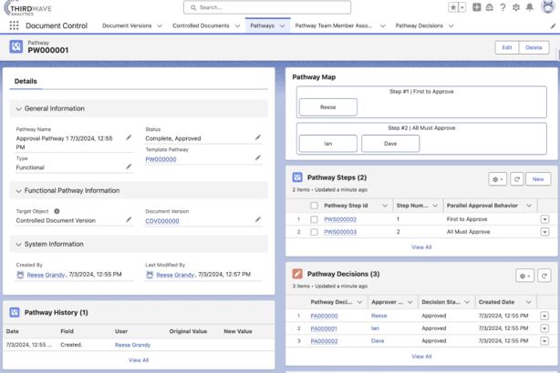 Figure 5: Lockbox QMS Document Control, Pathways Feature
