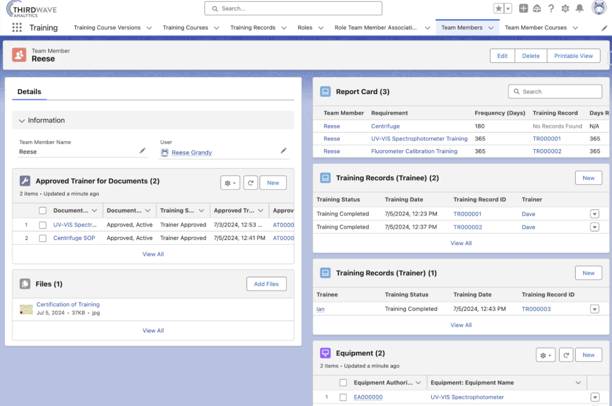 Figure 6: Lockbox QMS Training Management Module, Training Courses Feature